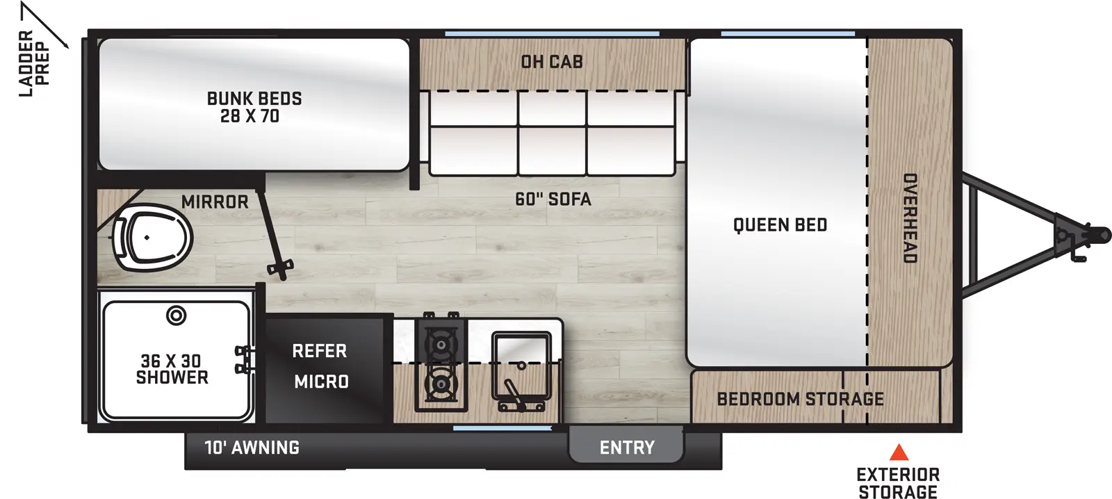 Aurora 16BHX Floorplan